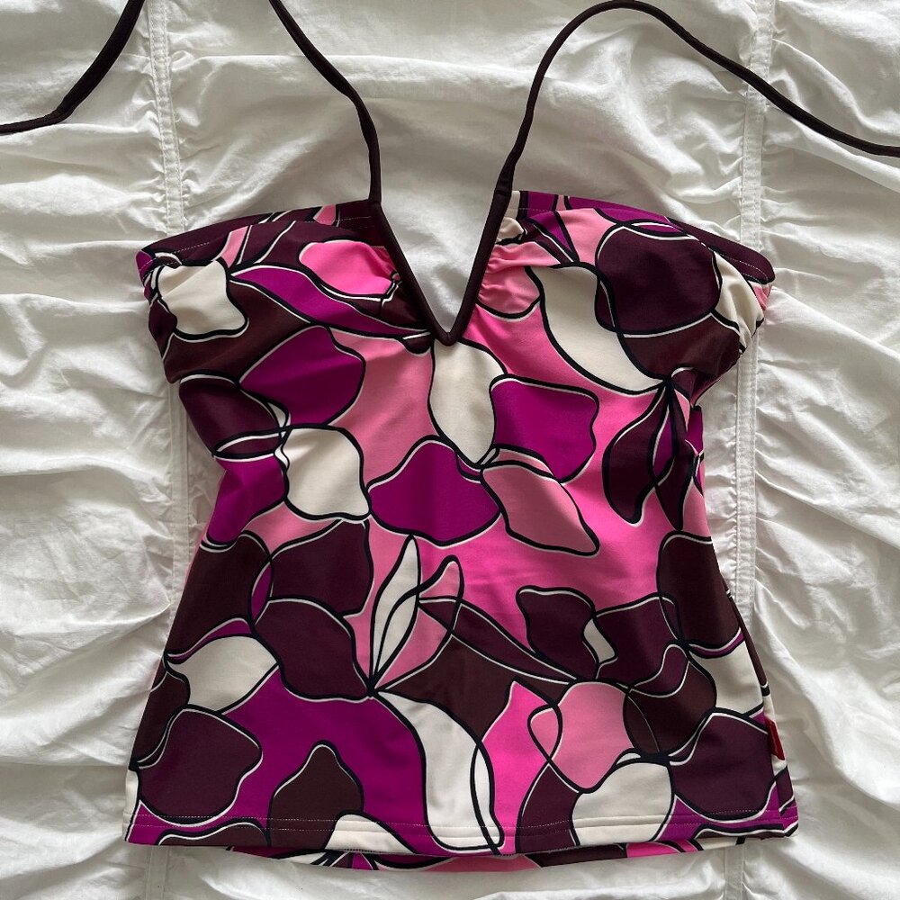 Floral Y2K Design Tankini Swim Top